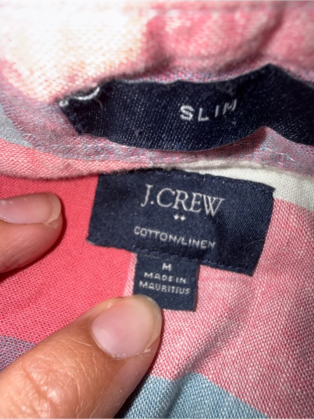 J. Crew Men's Red, Blue & White Plaid Short-Sleeve Button-Down Shirt